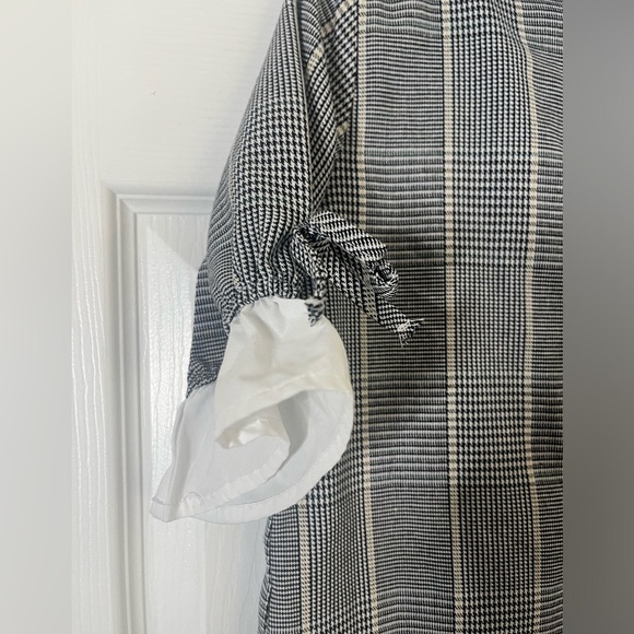 Shein kids, girls size 6Y black‎ plaid, flounce sleeve, collared dress. - Picture 5 of 6